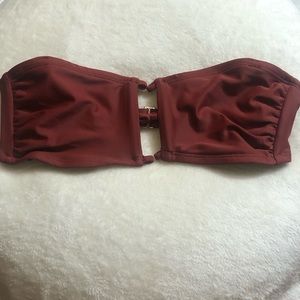 adjustable maroon strapless bikini top